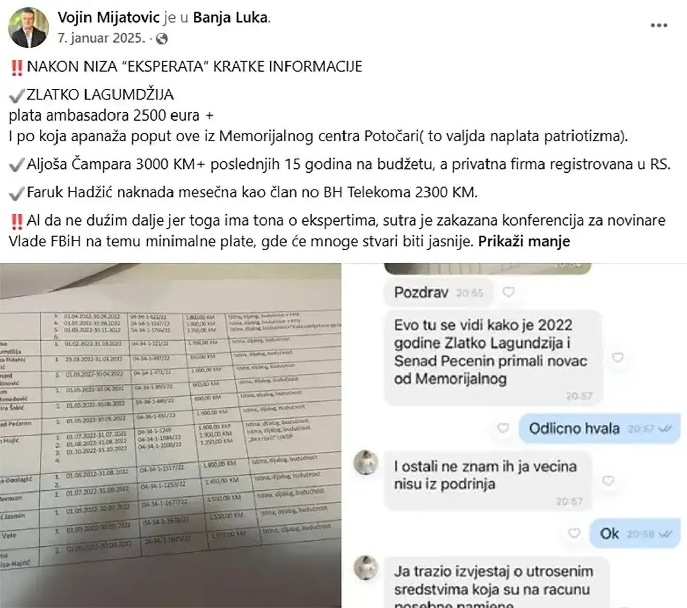 Објава Војина Мијатовића