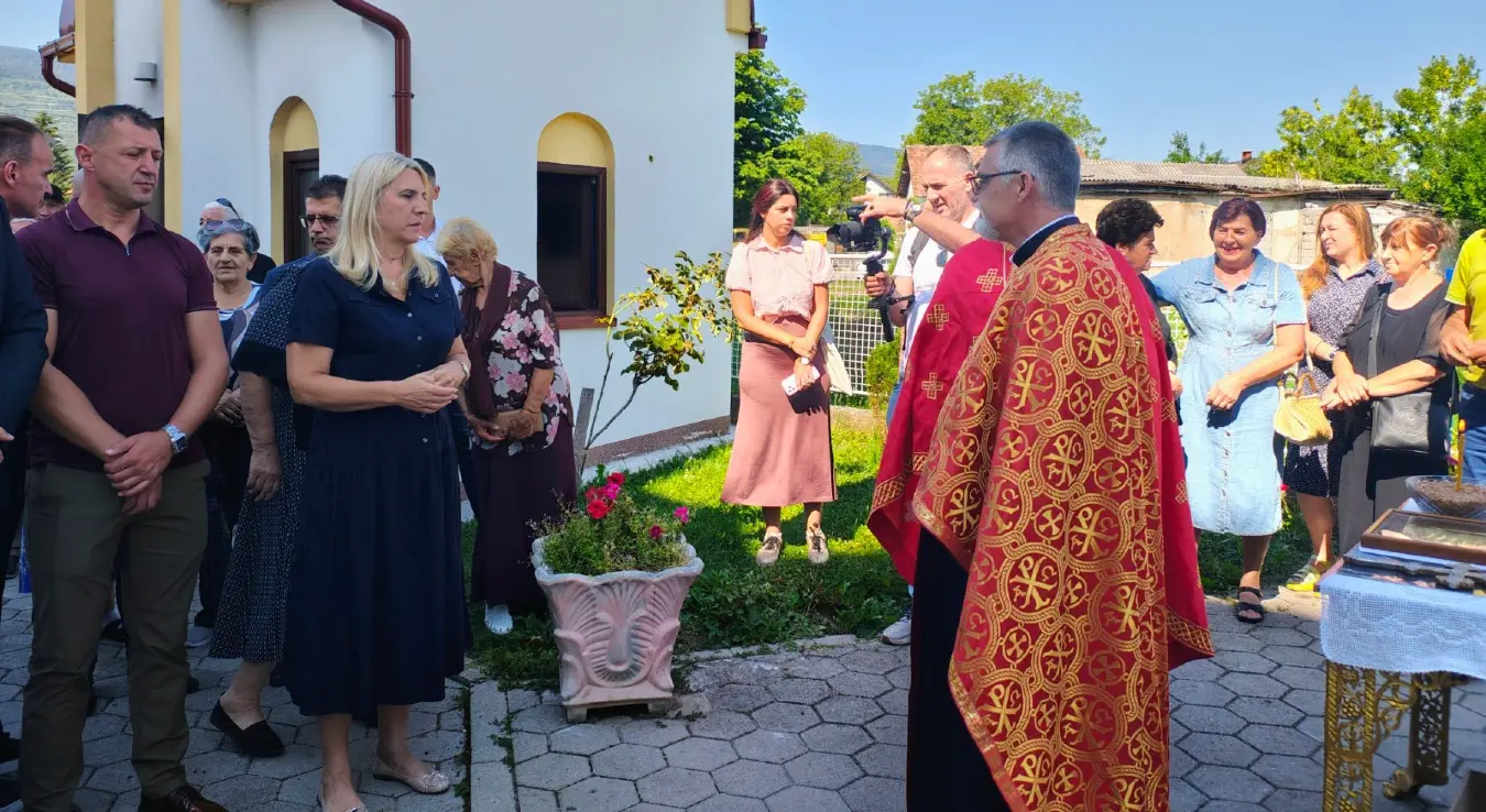 Српски члан Предсједништва БиХ Жељка Цвијановић на обиљежавању годишњице одбране Војковића, Грлице и Крупца