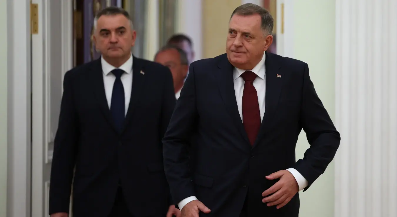 Додик и Минић на конференцији за новинаре по повратку из Русије