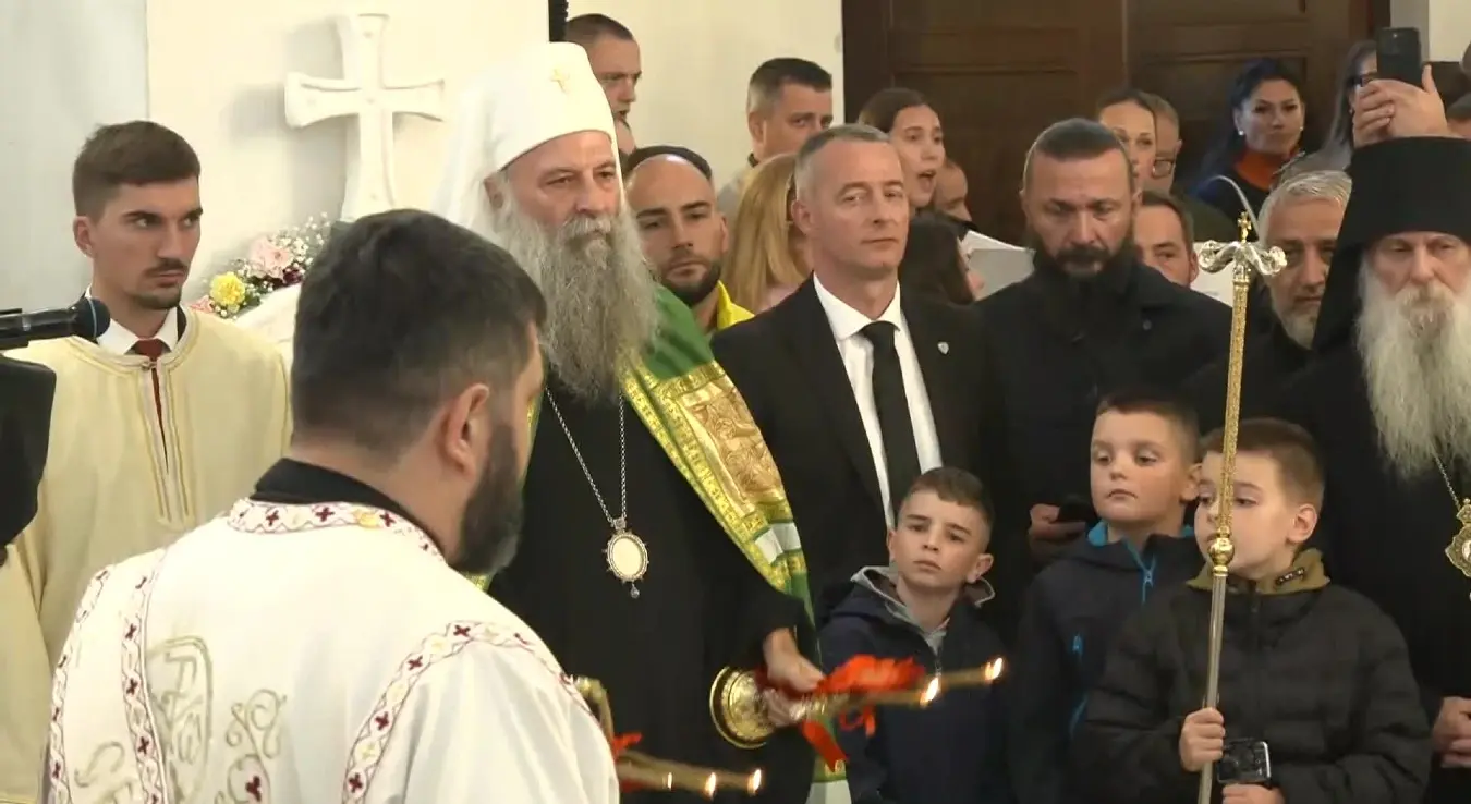 Његова светост патријарх српски Порфирије  на Палама у Храму Сабора Светог архангела Гаврила.