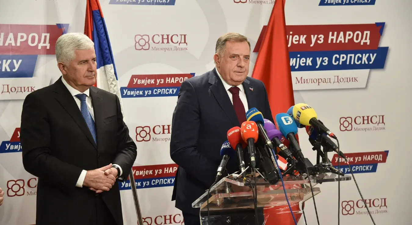 Предсједник СНСД-а Милорад Додик и предсједник ХДЗ-а Драган Човић