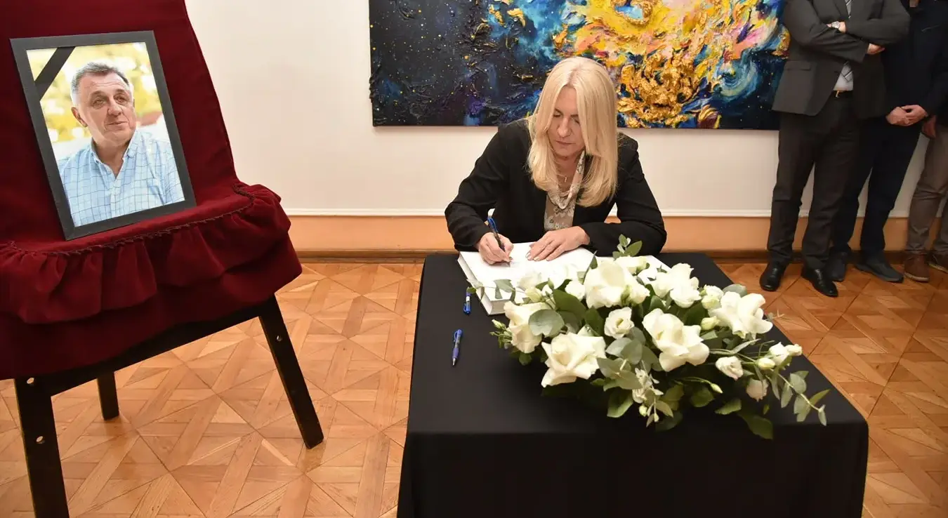 Српски члан Предсједништва Жељка Цвијановић на комеморацији доктору Горану Талићу у Банском двору, Бањалука, 16.10.2026.